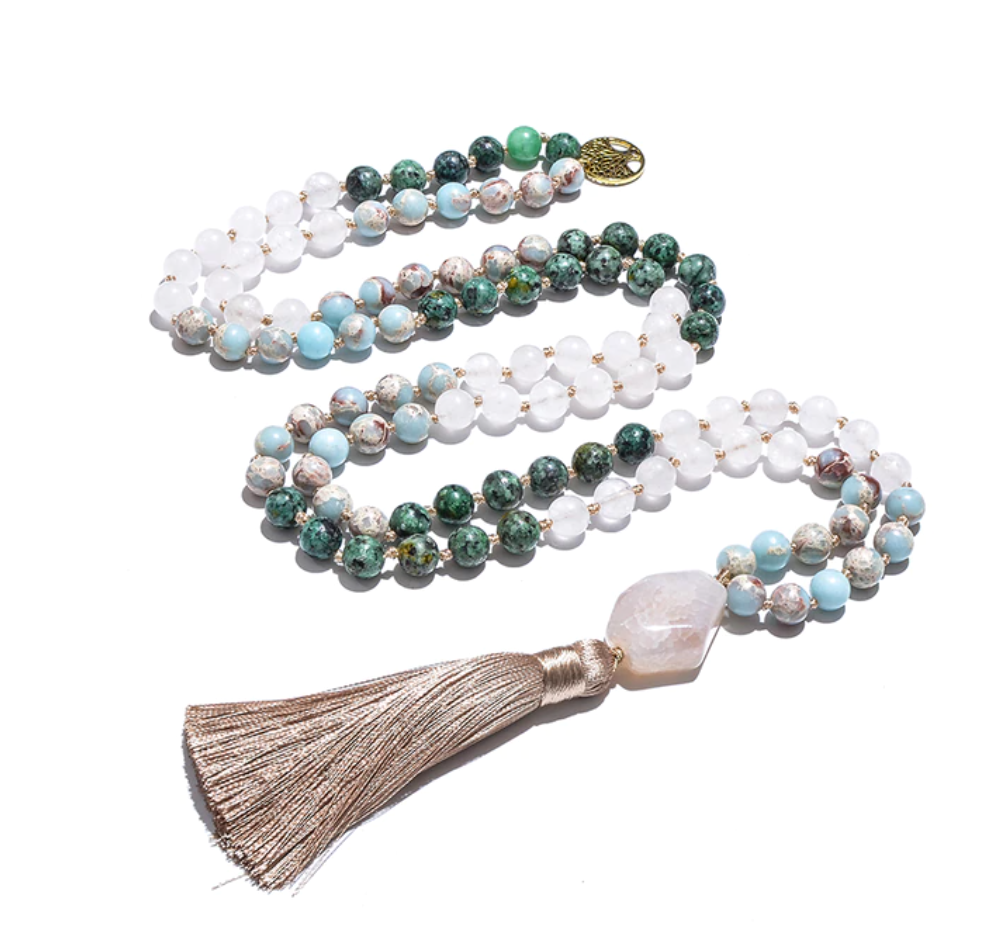 Serenity Mala - Jade Turquoise and Jasper