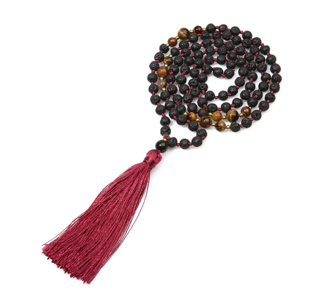 Red Lava stone mala