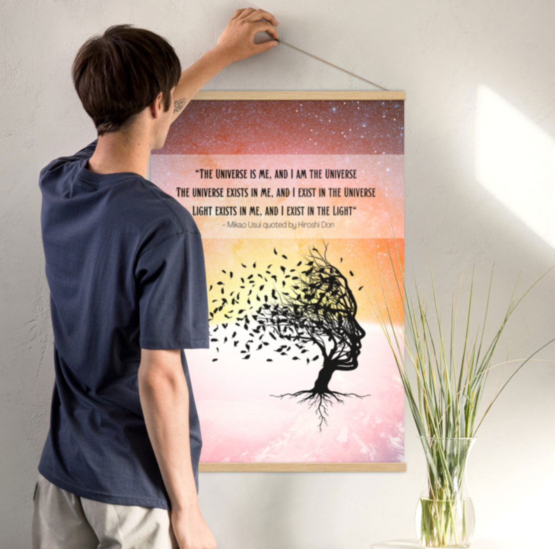 The Universe is Me - Reiki Poster with hangers